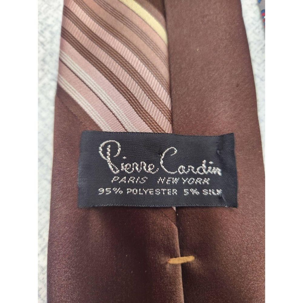 Pierre Cardin & Della Croce Ties Silk & Polyester Striped & Geometric Vintage - Picture 4 of 10
